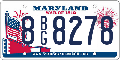 MD license plate 8BG8278