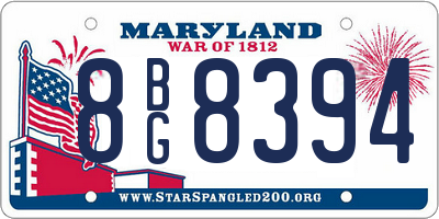 MD license plate 8BG8394