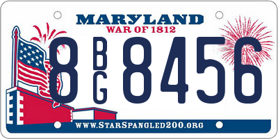 MD license plate 8BG8456