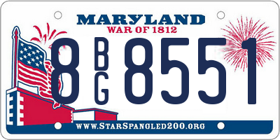 MD license plate 8BG8551