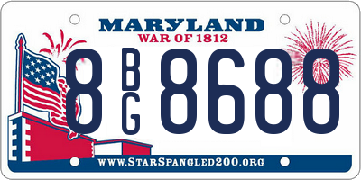 MD license plate 8BG8688