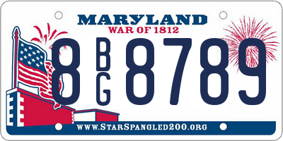 MD license plate 8BG8789