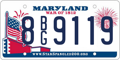 MD license plate 8BG9119