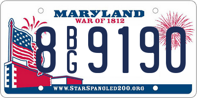 MD license plate 8BG9190