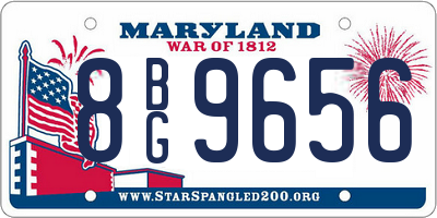 MD license plate 8BG9656