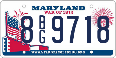 MD license plate 8BG9718