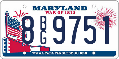 MD license plate 8BG9751