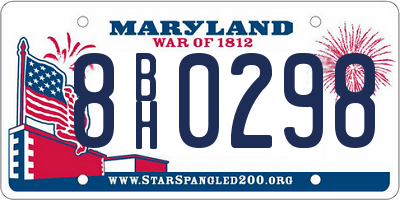 MD license plate 8BH0298