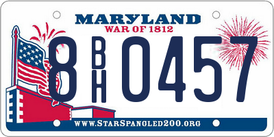 MD license plate 8BH0457