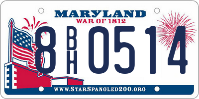 MD license plate 8BH0514