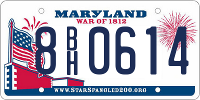 MD license plate 8BH0614