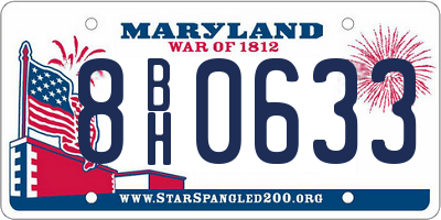 MD license plate 8BH0633