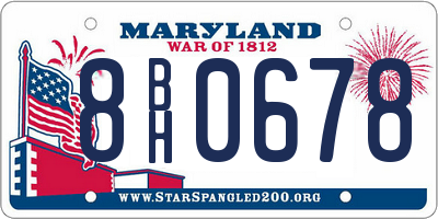 MD license plate 8BH0678