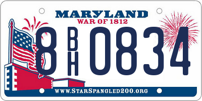 MD license plate 8BH0834