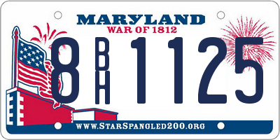 MD license plate 8BH1125
