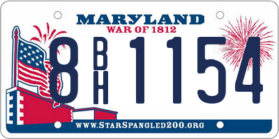 MD license plate 8BH1154