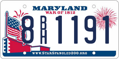 MD license plate 8BH1191