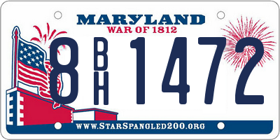 MD license plate 8BH1472