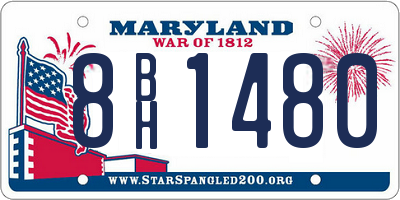 MD license plate 8BH1480