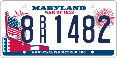 MD license plate 8BH1482