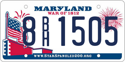 MD license plate 8BH1505