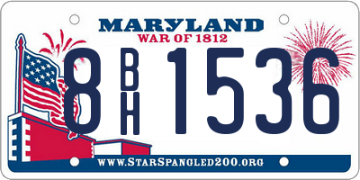 MD license plate 8BH1536