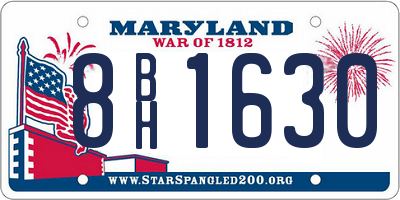 MD license plate 8BH1630