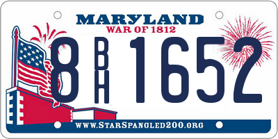 MD license plate 8BH1652