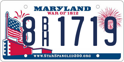 MD license plate 8BH1719