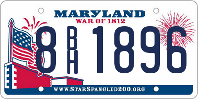 MD license plate 8BH1896