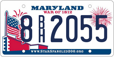 MD license plate 8BH2055