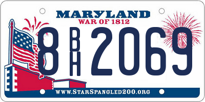 MD license plate 8BH2069