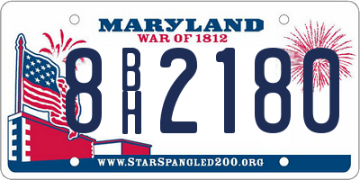 MD license plate 8BH2180