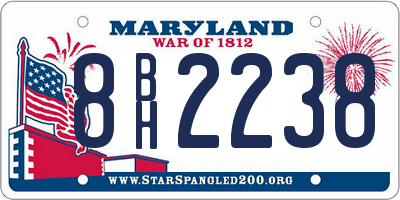 MD license plate 8BH2238