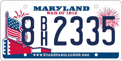 MD license plate 8BH2335