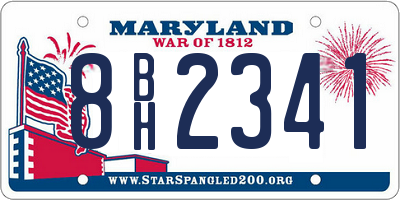 MD license plate 8BH2341