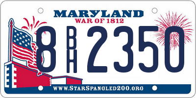 MD license plate 8BH2350