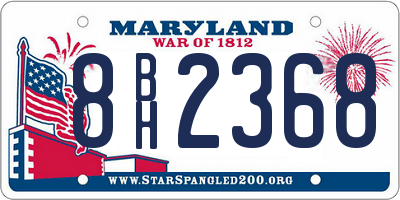 MD license plate 8BH2368