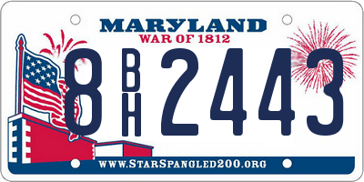 MD license plate 8BH2443