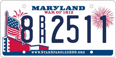 MD license plate 8BH2511