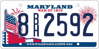 MD license plate 8BH2592