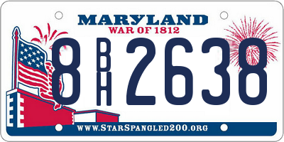 MD license plate 8BH2638