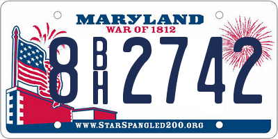 MD license plate 8BH2742