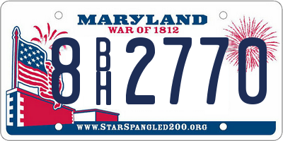 MD license plate 8BH2770