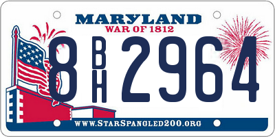 MD license plate 8BH2964
