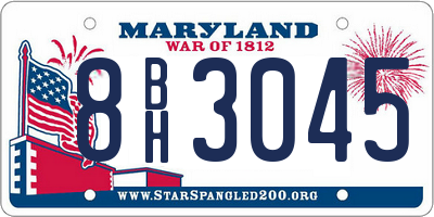 MD license plate 8BH3045