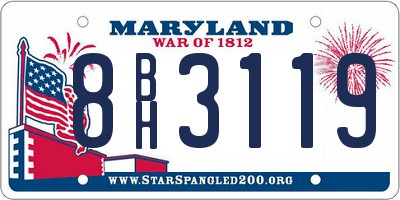 MD license plate 8BH3119