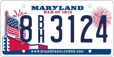 MD license plate 8BH3124
