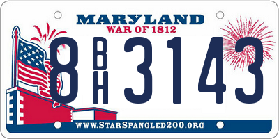 MD license plate 8BH3143