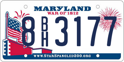 MD license plate 8BH3177